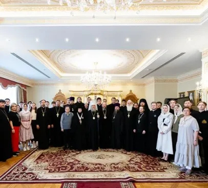 Состоялась пасхальная встреча митрополита Александра с администрацией и студентами Алматинской духовной семинарии